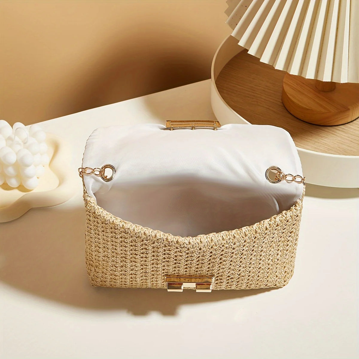 Sac bandoulière en paille tressée