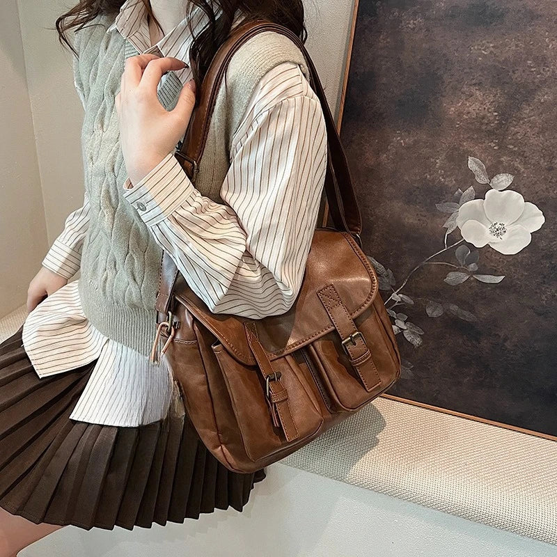 Sac bandoulière femme à double fermeture