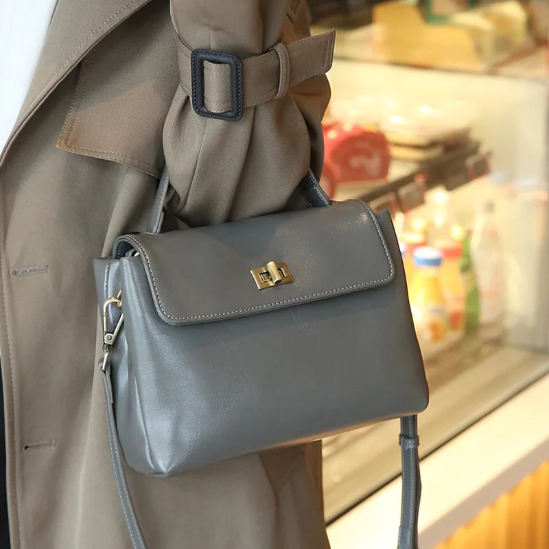 Sac à main femme compact en cuir ciré
