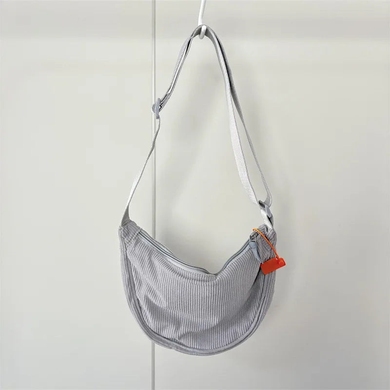 Sac hobo en velours côtelé