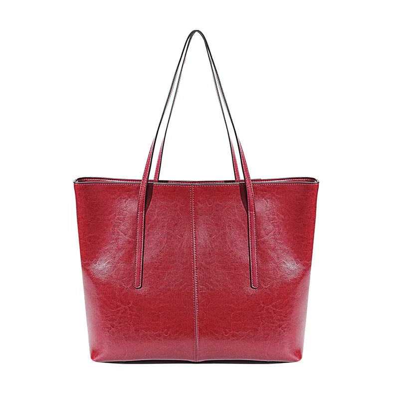 Sac cabas femme en cuir véritable zippé