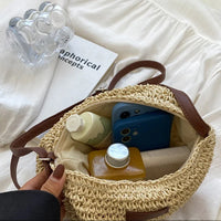 Sac bandoulière de plage en paille