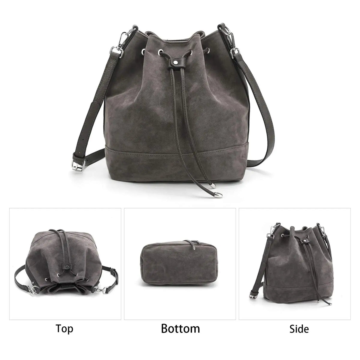Sac seau femme en cuir