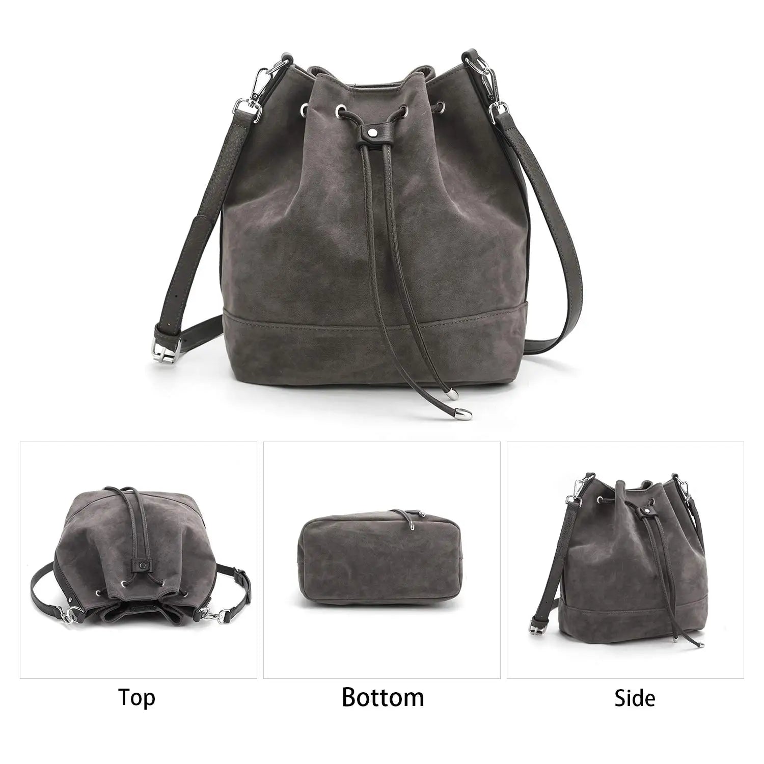 Sac seau femme en cuir