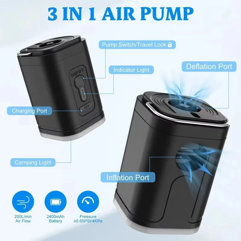 Pompe à air rechargeable pour camping
