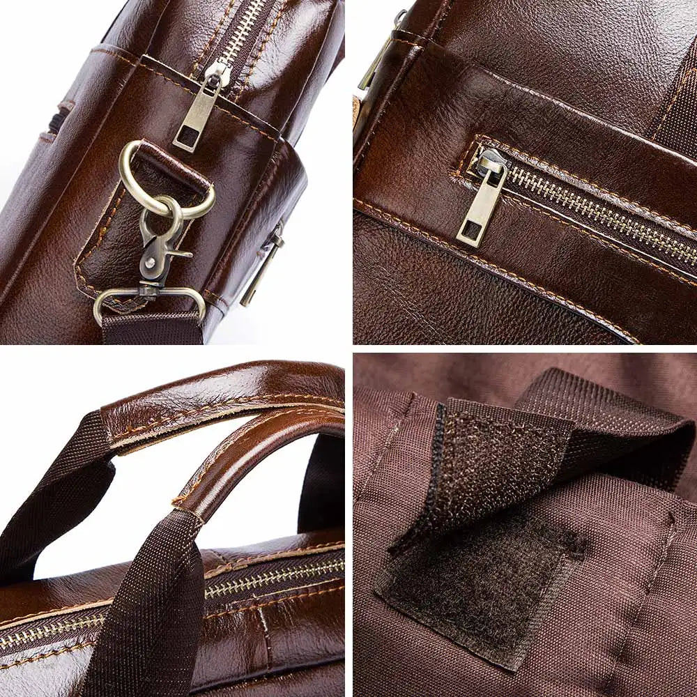 Sac ordinateur homme en cuir véritable