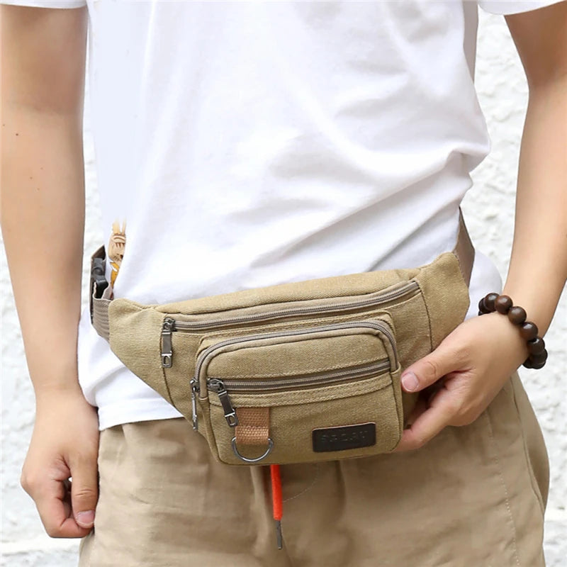 Sac banane homme en toile