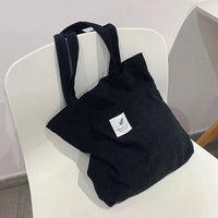 Sac cabas en velours côtelé