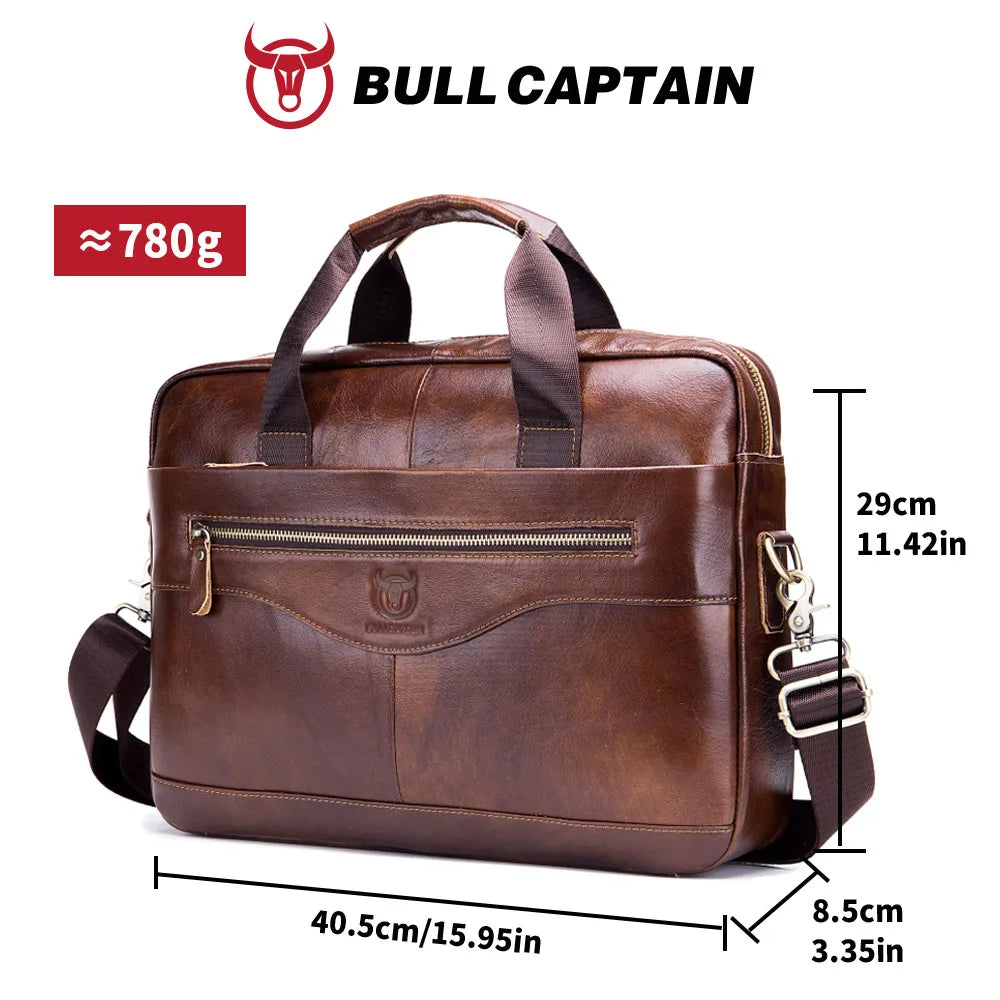 Sac ordinateur homme en cuir à bandoulière réglable