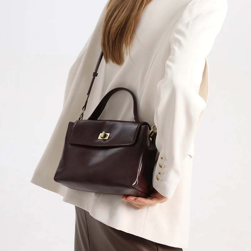 Sac à main femme compact en cuir ciré