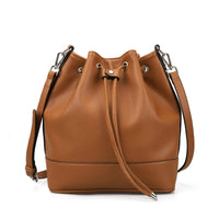 Sac seau femme en cuir plissé