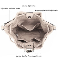Sac seau femme en cuir plissé