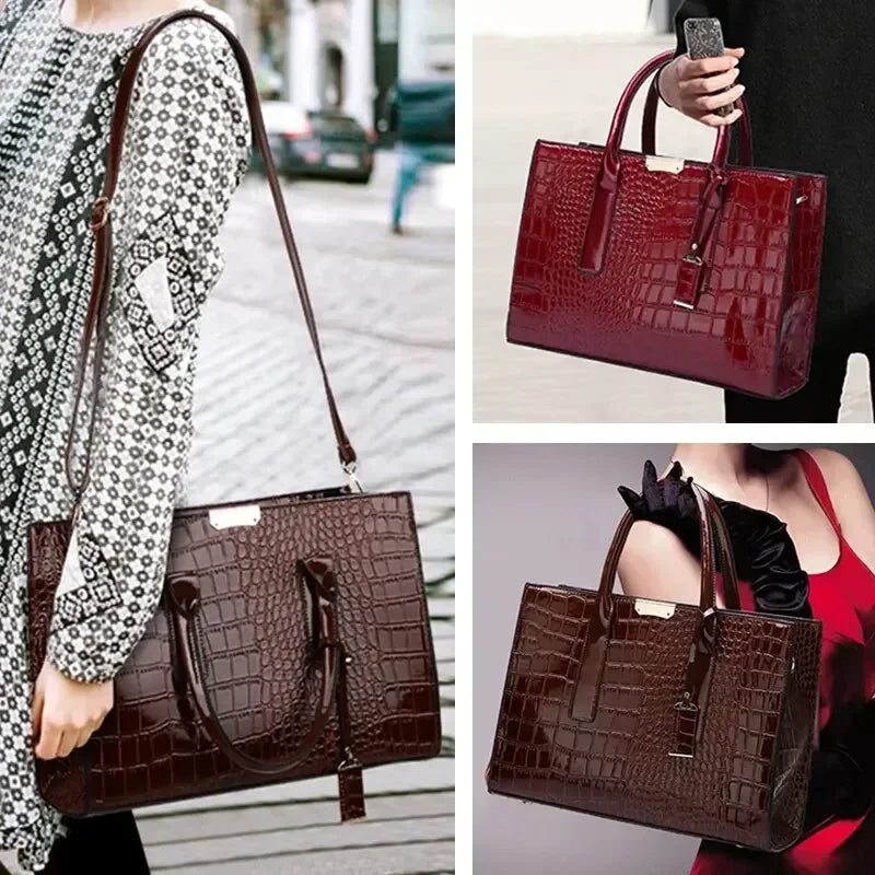 Sac à main femme motif croco