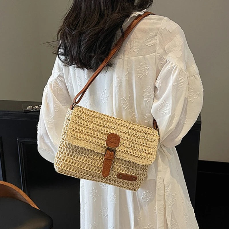 Sac bandoulière en paille
