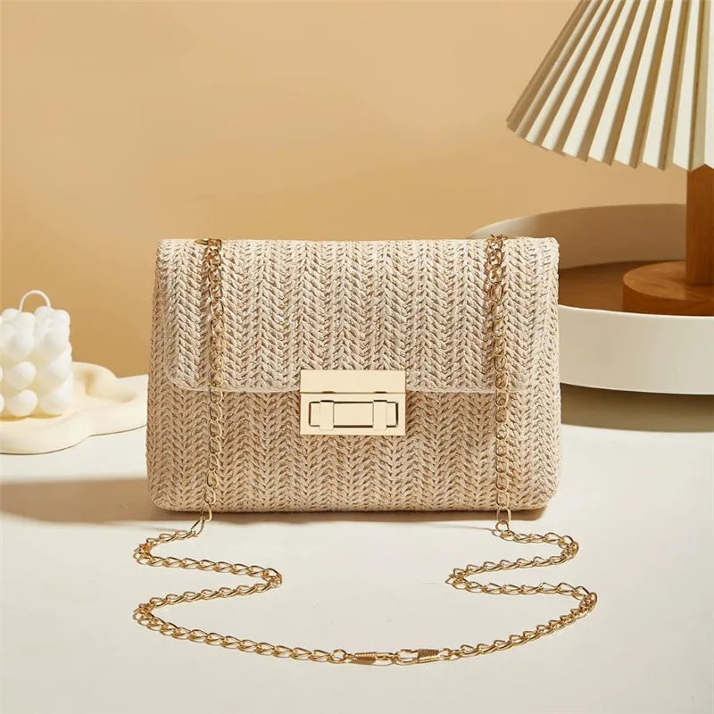 Sac bandoulière en paille tressée