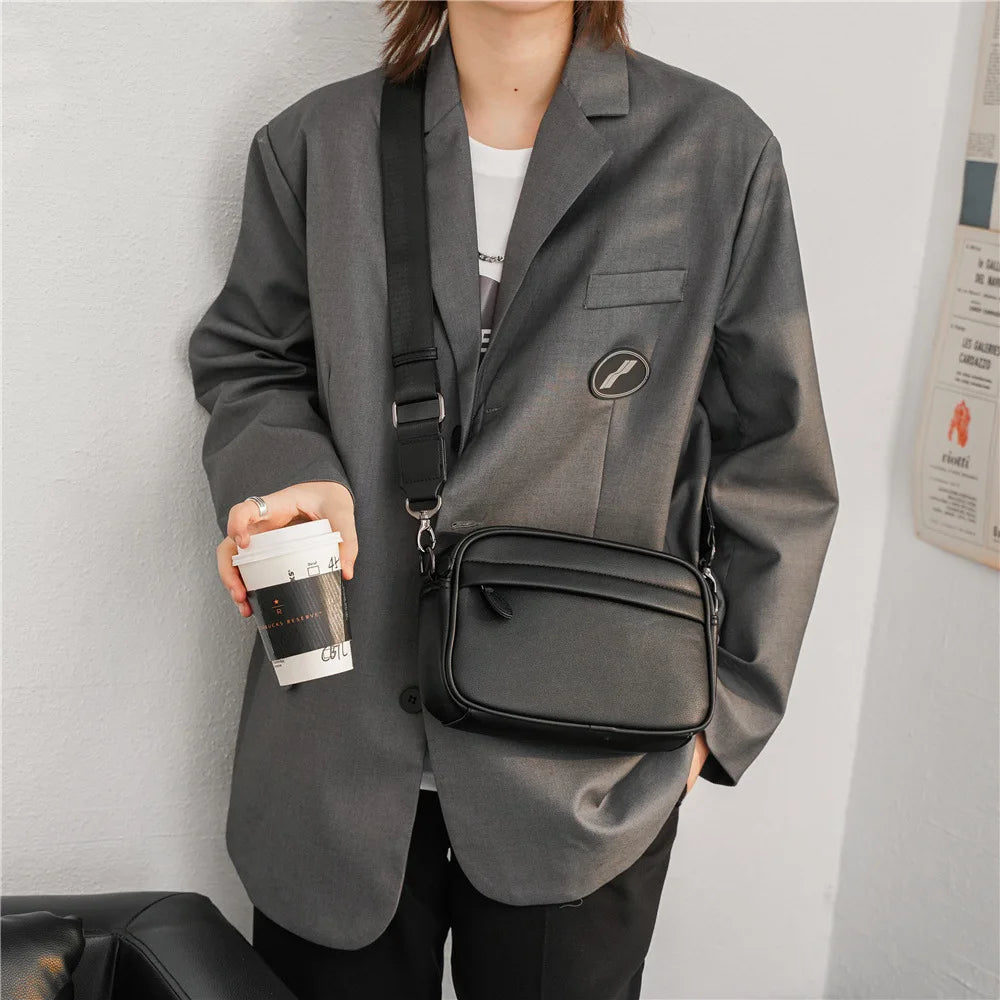 Sac bandoulière homme en simili cuir