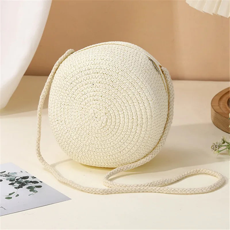 Sac bandoulière en paille tressée
