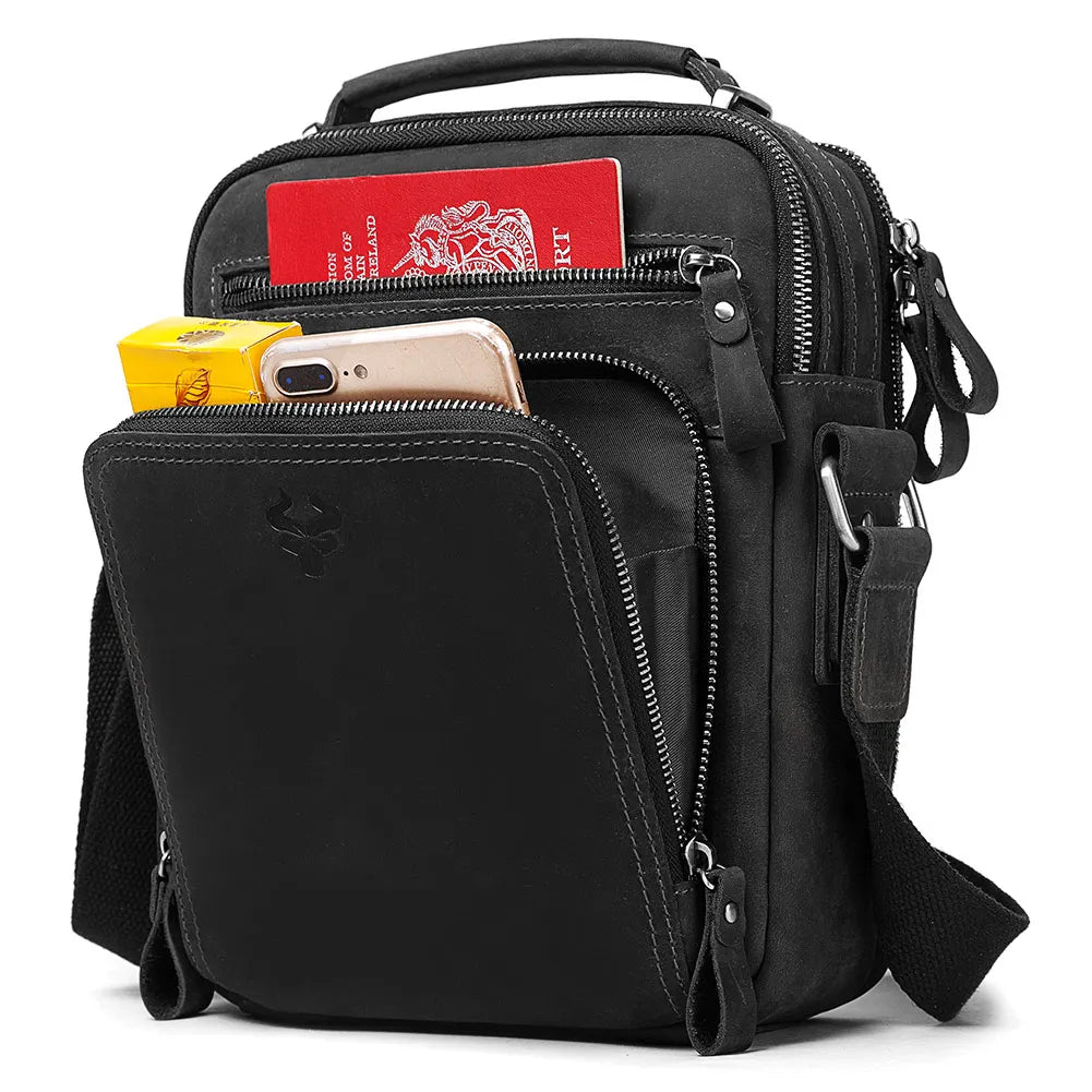 Sac bandoulière homme en cuir véritable
