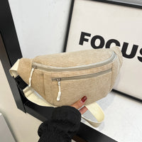 Sac banane femme en velours côtelé