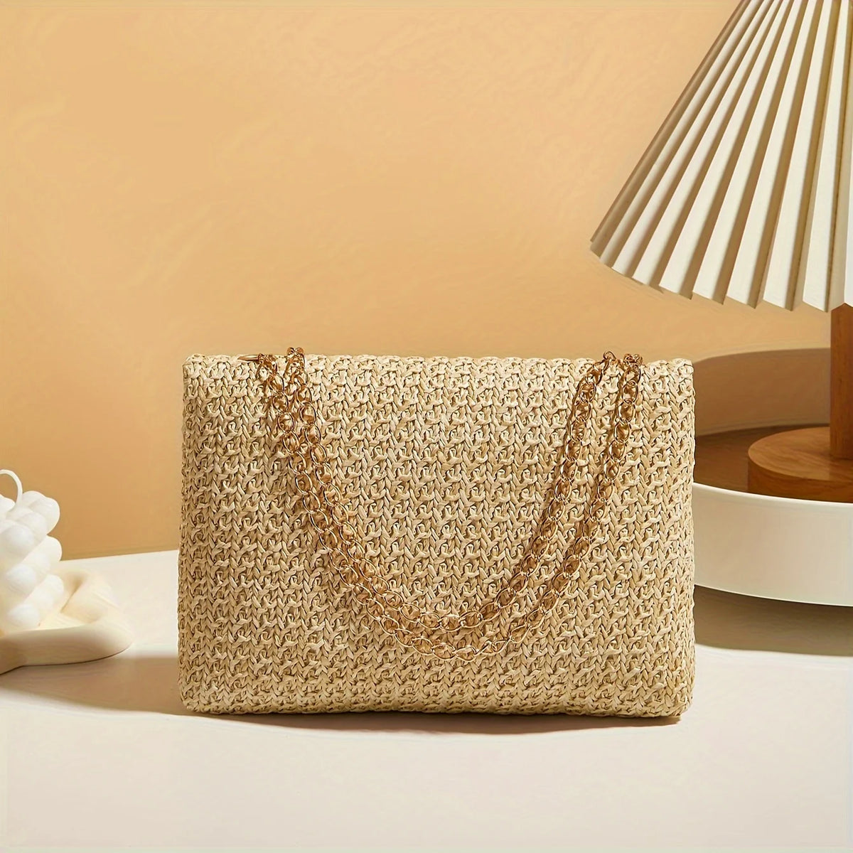 Sac bandoulière en paille tressée