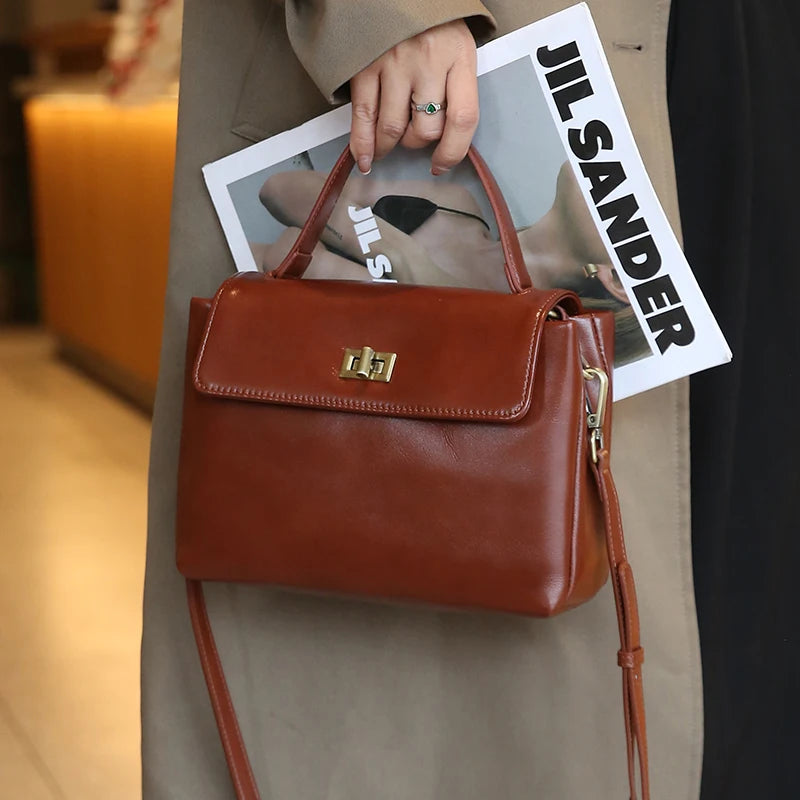 Sac à main femme compact en cuir ciré