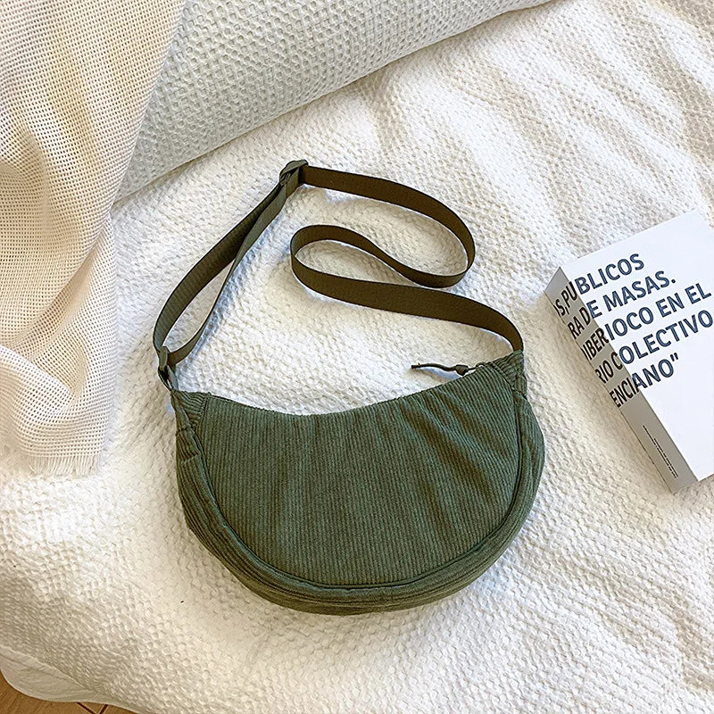 Sac hobo en velours côtelé