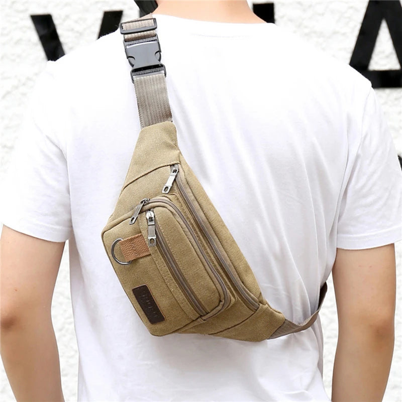 Sac banane homme en toile