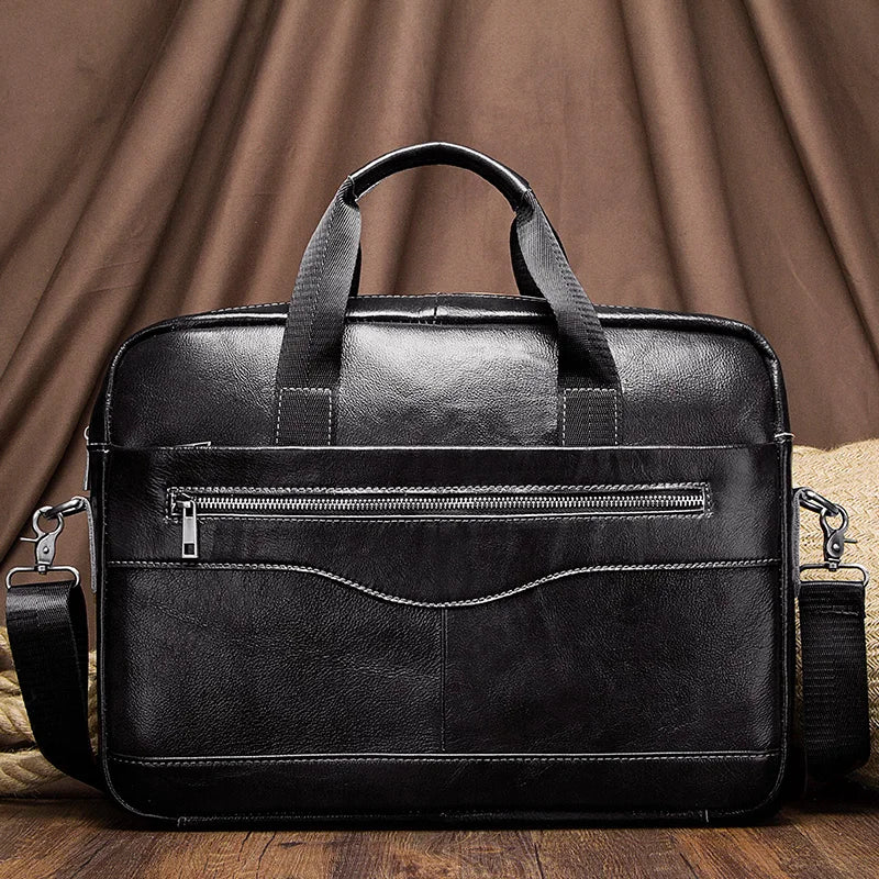 Sac ordinateur homme en cuir véritable