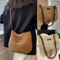 Sac bandoulière de plage en paille