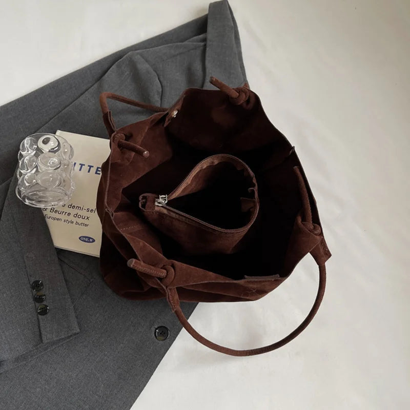 Sac à main femme en daim zippé