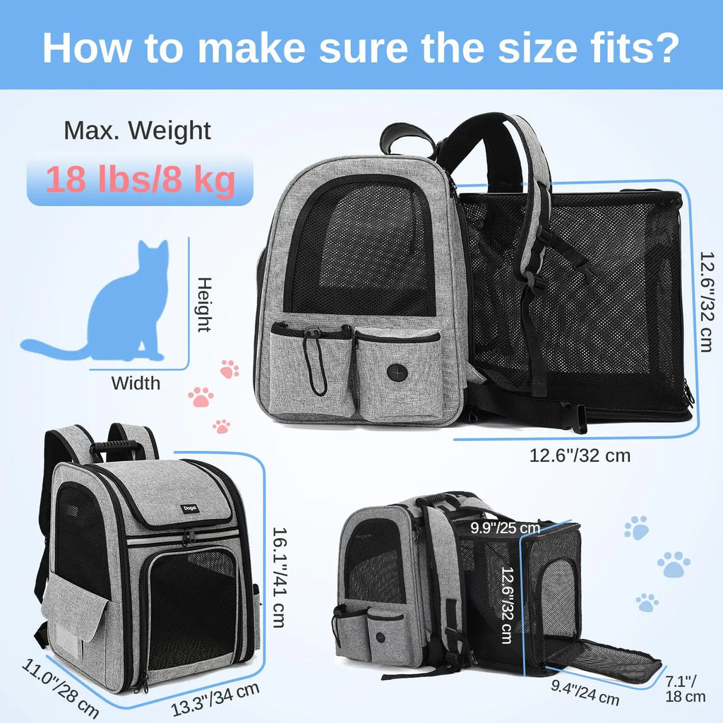 Sac de transport chat en filet