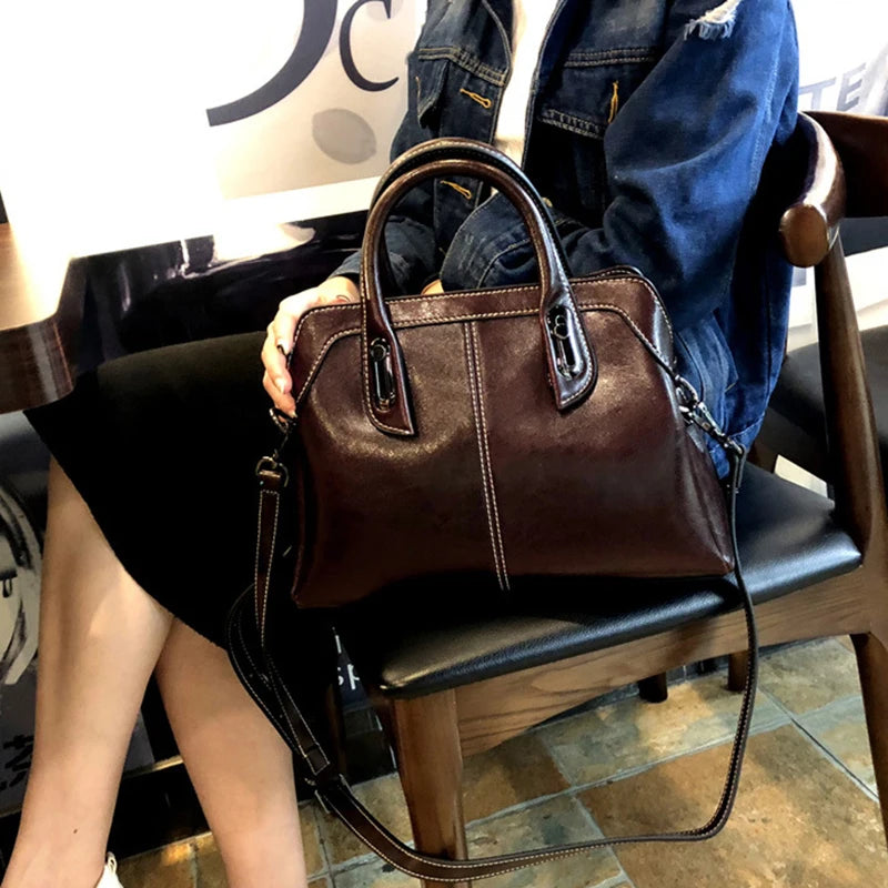 Sac bandoulière femme en cuir ciré