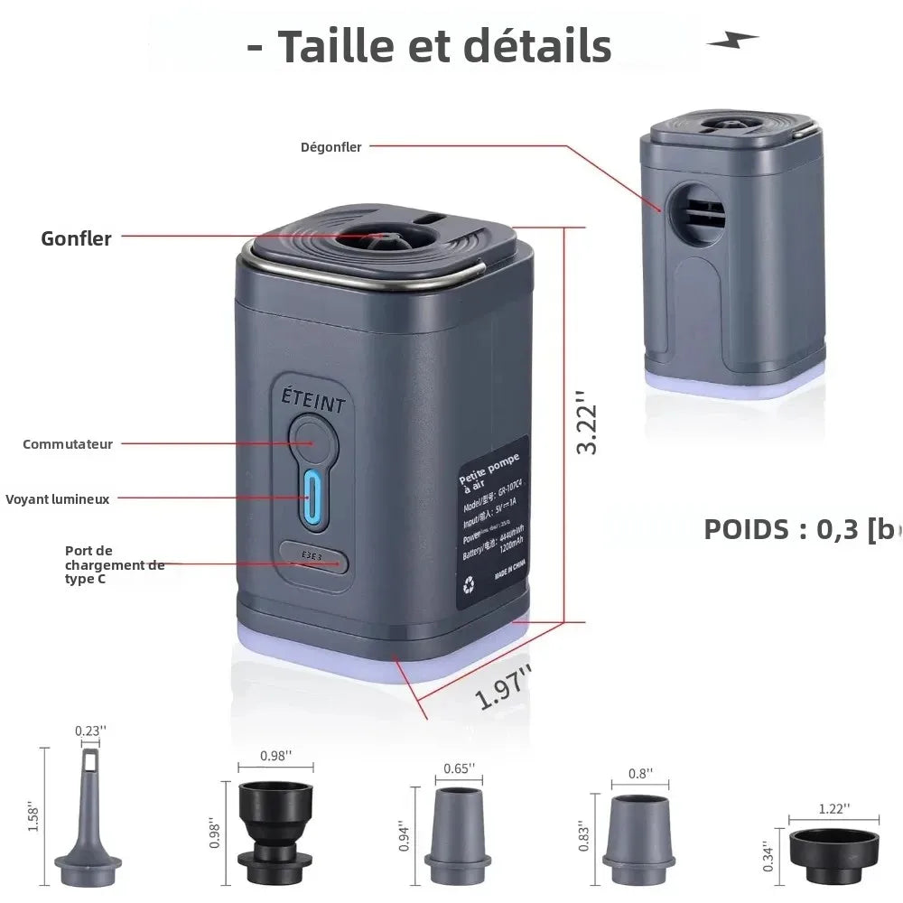 Pompe à air USB pour sacs sous vide