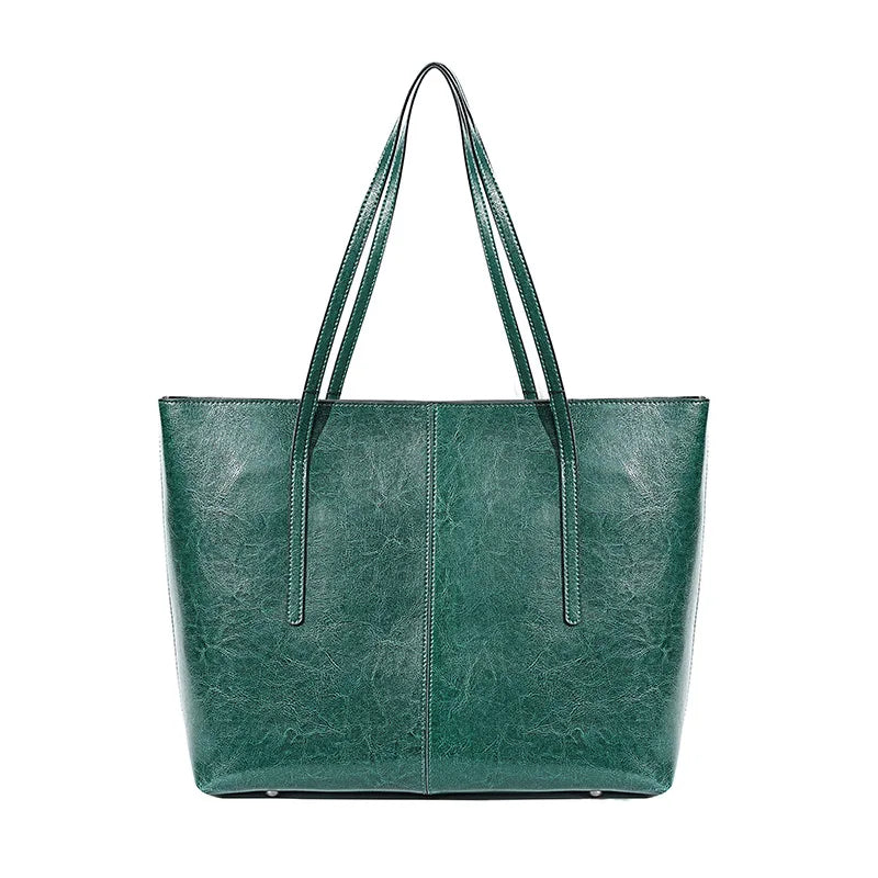 Sac cabas femme en cuir véritable zippé