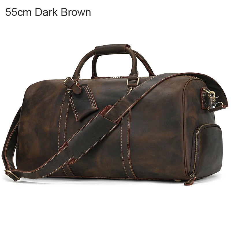 Sac de voyage week-end en cuir véritable
