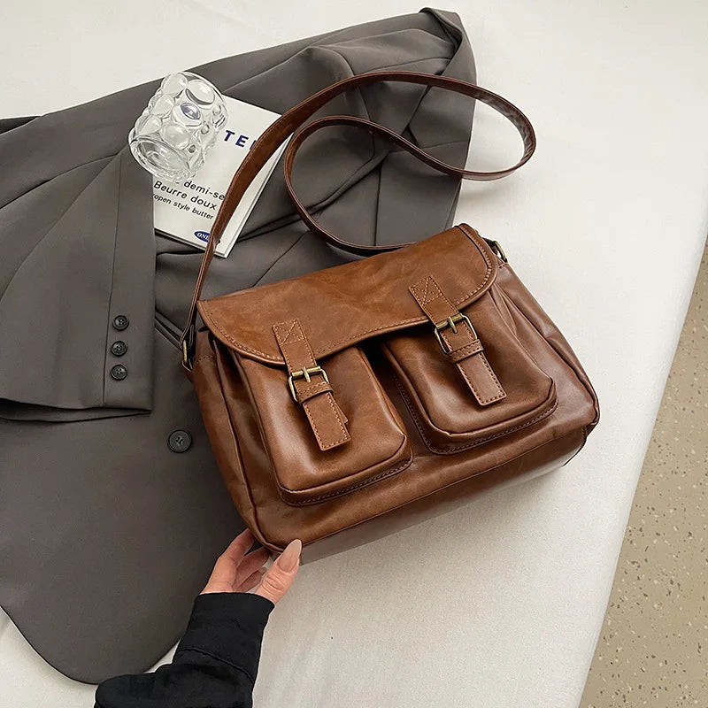 Sac bandoulière femme à double fermeture