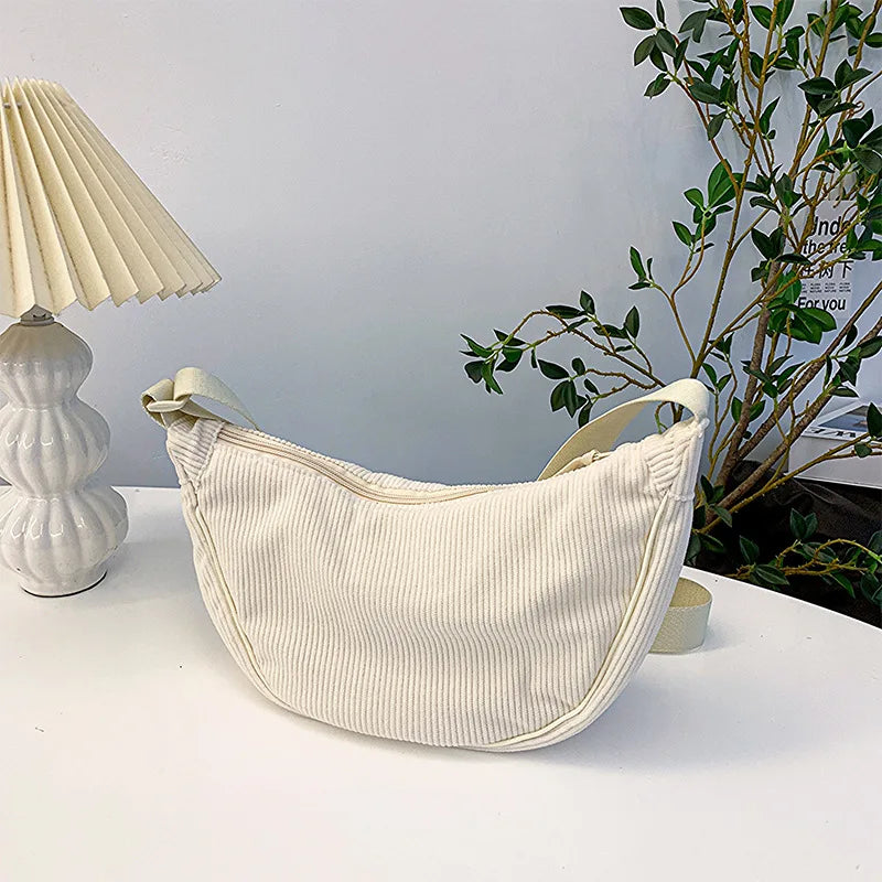 Sac hobo en velours côtelé