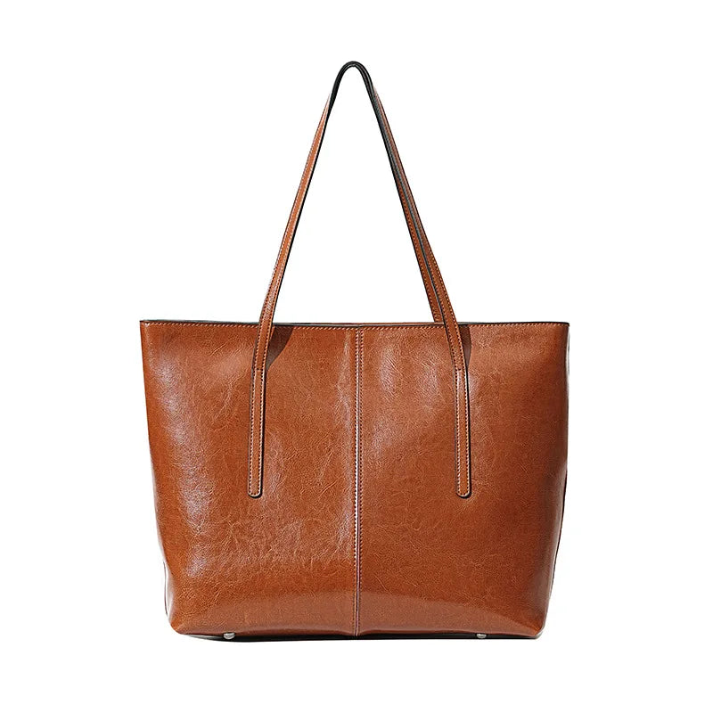 Sac cabas femme en cuir véritable zippé
