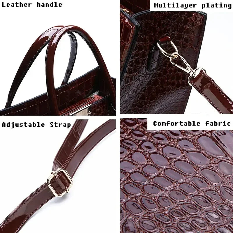Sac à main femme motif croco