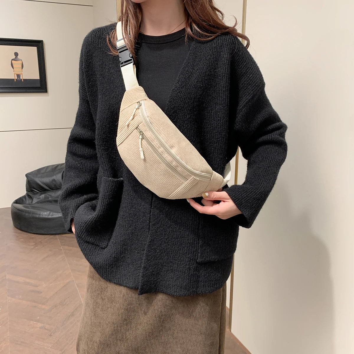 Sac banane en velours