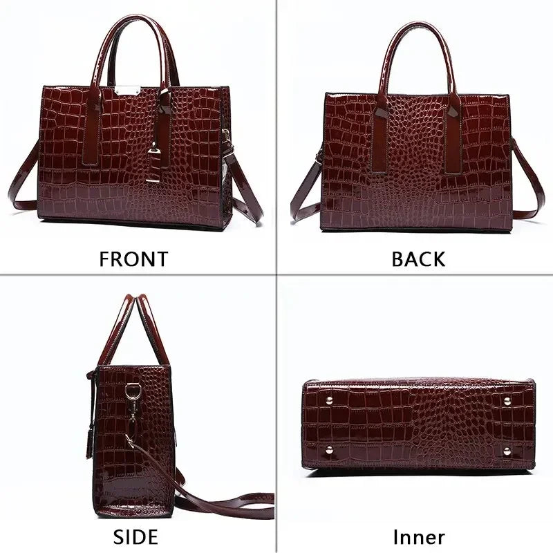 Sac à main femme motif croco