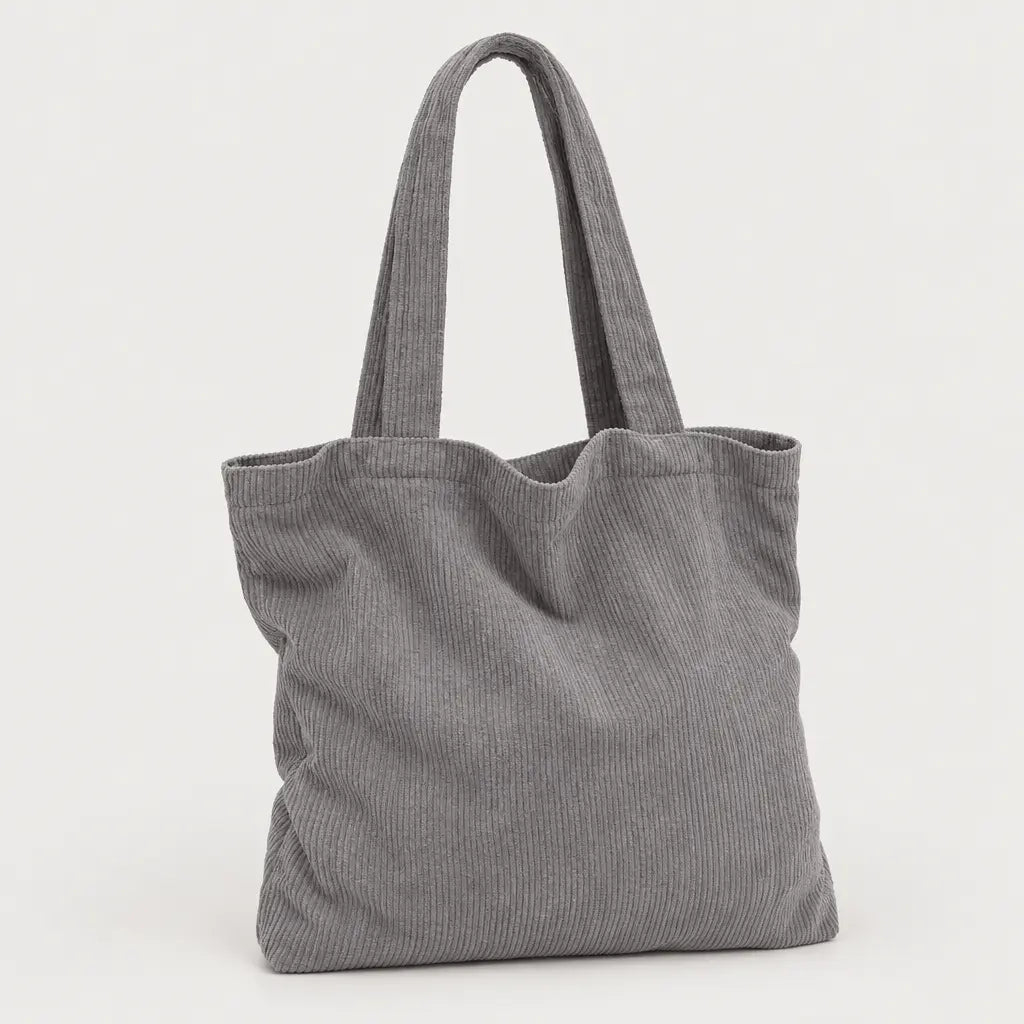 Sac cabas en velours côtelé - gris - 1 produit