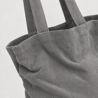 Sac cabas en velours côtelé - gris - 4 macro