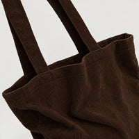 Sac cabas en velours côtelé - chocolat - 4 macro