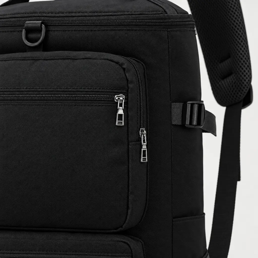 Sac à dos de voyage à sangle valise - noir - 4 macro