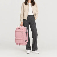 Sac à dos de voyage à sangle valise - rose - 3 porte-face