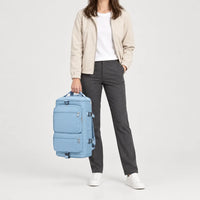 Sac à dos de voyage à sangle valise - bleu ciel - 3 porte-face