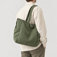 Sac cabas à bandoulière réglable - vert - 2 porte-arriere