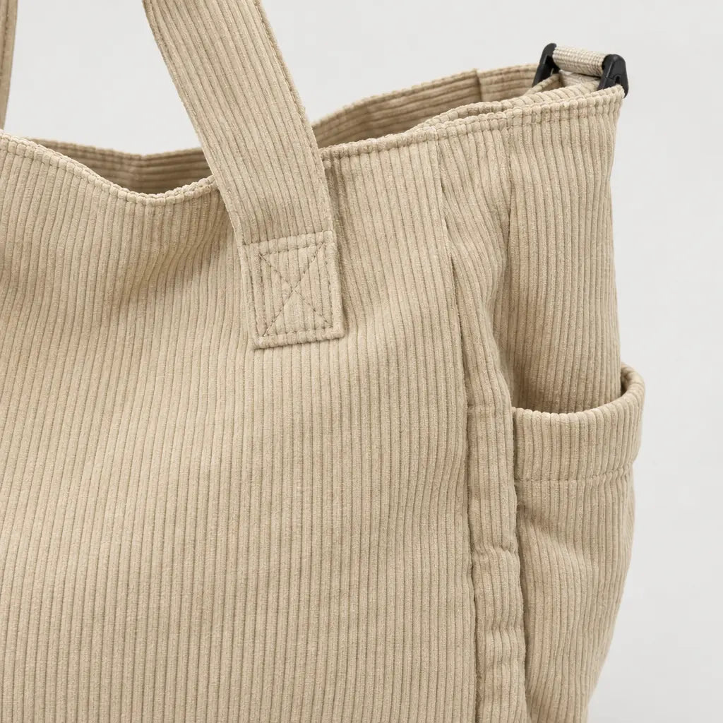 Sac cabas à bandoulière réglable - beige - 4 macro