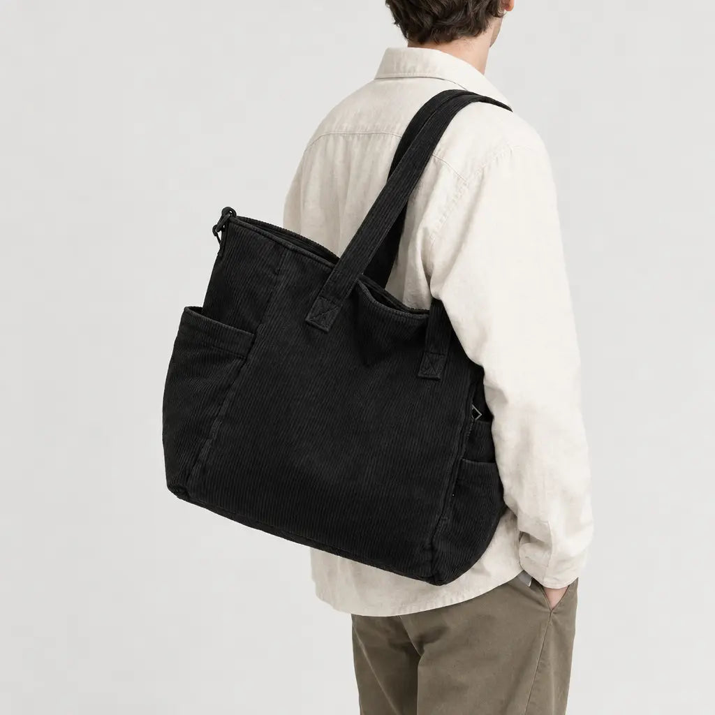 Sac cabas à bandoulière réglable - noir - 2 porte-arriere